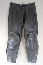 RST BLACK LEATHER BIKER TROUSERS WITH CE KNEE ARMOUR: WAIST 38 INCH/LEG 32 INCH