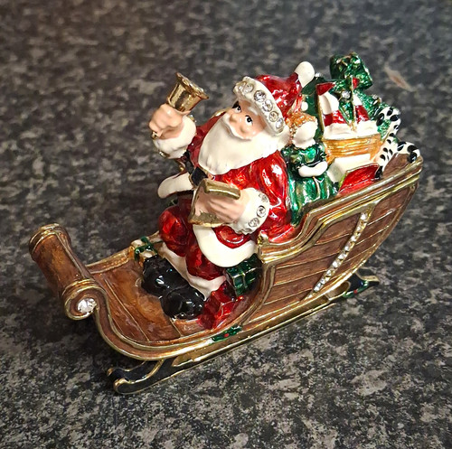 Mini metal enamel santa - metal,