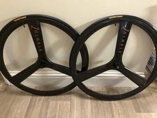 Nimble Crosswind 700c Carbon Tri spoke Wheels For Road, Triathlon Or Ironman.