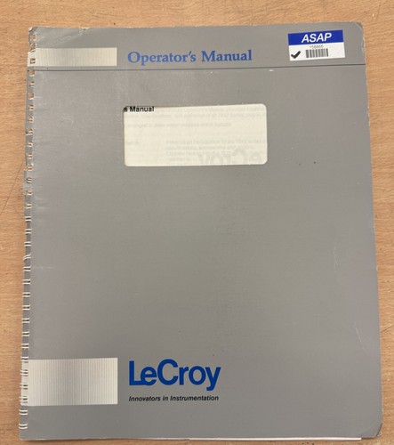 Lecroy 7242 series - 7242, operators