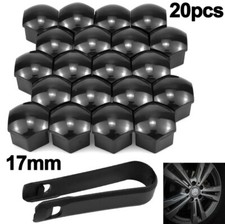 20x Gloss Black 17mm Alloy