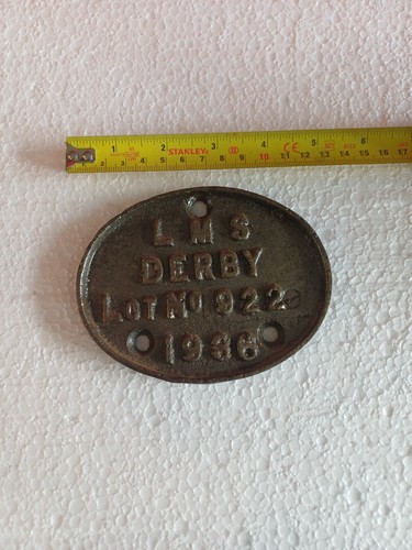 Lms derby builders wagon - builders, plate