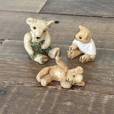 Vintage 1980s Peter Fagan Miniature Hand Painted Teddy Bears Set of 3 A10