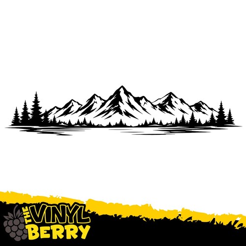 Mountain forest vinyl decal - forest,