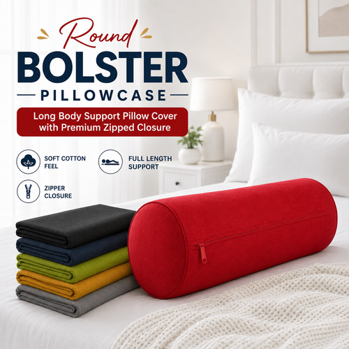 Round bolster pillowcase - bolster, 100%