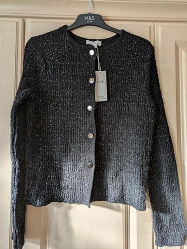 Black crew neck cardigan - crew,