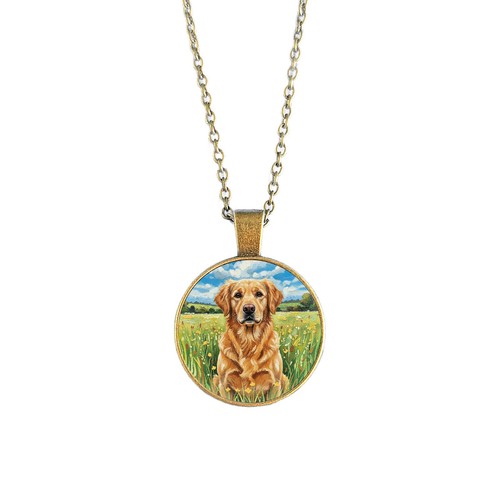 Golden retriever necklace - golden,
