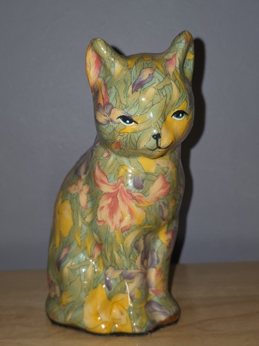 Vintage decorative floral cat - floral,