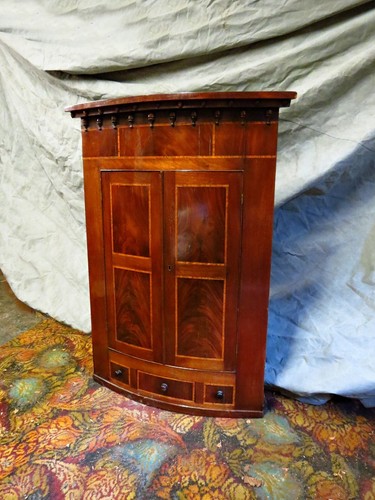 Antique bow fronted inlaid - antique,
