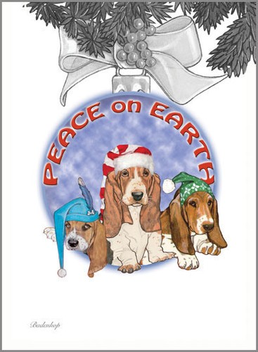 Basset hound christmas cards - christmas,