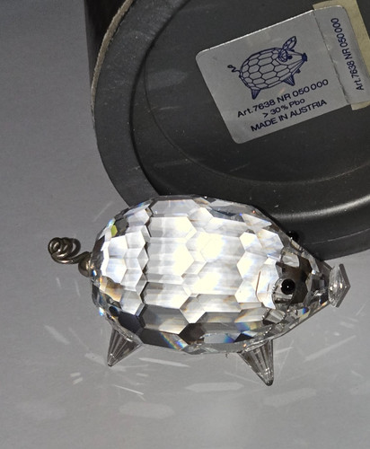 Swarovski silver crystal pig - crystal,