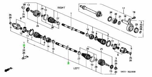 Oem honda civic - b16a, left