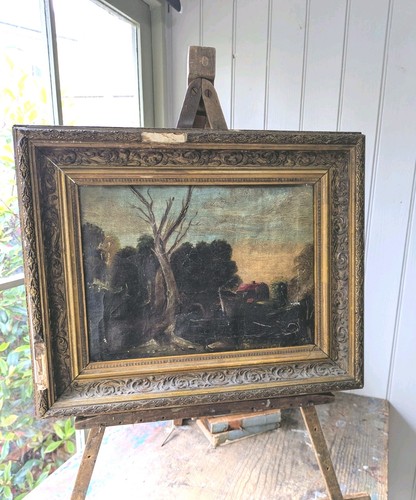 Antique oil canvas painting - antique,