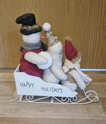 Wooden snowman sleigh - wooden,