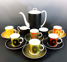 LOVELY SUSIE COOPER / WEDGWOOD COFFEE SET in the ' CARNABY DAISY ' PATTERN