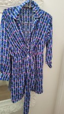 Tk Maxx Rectro & Icone Patterened  Summer Blue Dress Size L 10/12