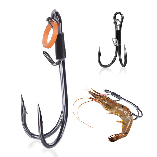 5pcs double hook live shrimp - 5pcs,
