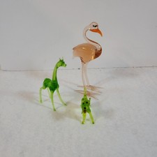 Hand Made Blown Glass Vintage Miniature Figurines X 3