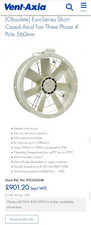 Obsolete) EuroSeries Short Cased Axial Fan Three Phase 4 Pole 560mm