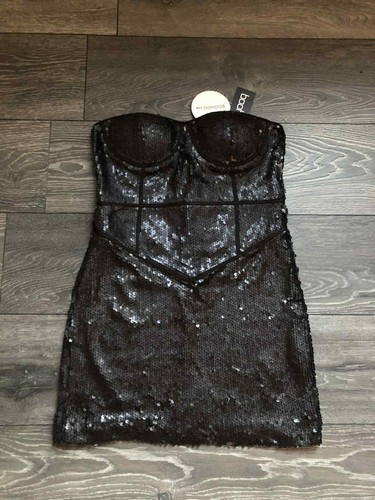 Black sequin bandeau - , cupped