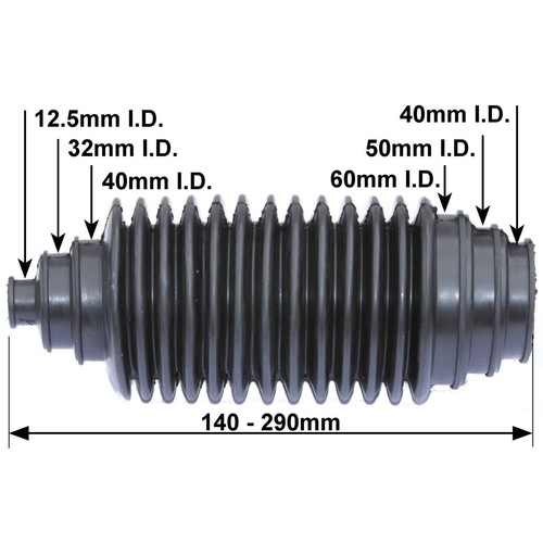 Universal steering rack gaiter - rack,