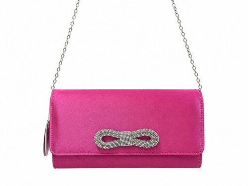 Bessie pink satin - pink, clutch