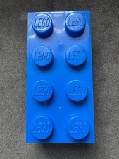 LARGE GENUINE LEGO Blue BRICK STORAGE BOX 50x25x15cm 8 stud block