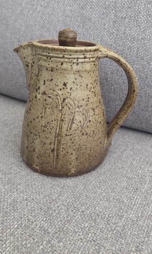 Vintage pottery lidded jug - pottery,