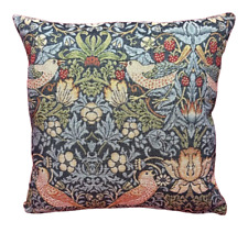 William Morris Strawberry Thief Cushion, Tapestry, Birds, Floral, Various Sizes
