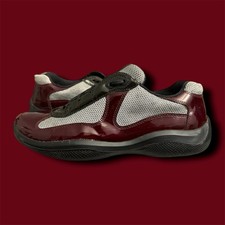 Prada Americas Cup Patent Leather Men's Sneakers US size 8 (PS0906 7) With Bag