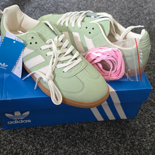 Adidas green white suede - adidas, green/white