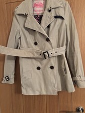 Superdry The Belle Trench Coat Jacket Size 12 M Medium UK Bell