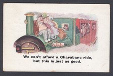 Printed Postcard Charabanc Car