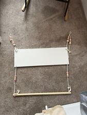 White Baby Shelf With Wooden Clothes Rail And Pink/White Beading