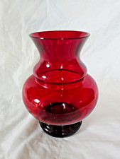 Scandinavian red glass vase, Circa mid-century modern