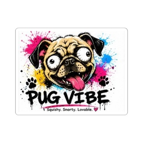 Kiss cut pug - pug, decal,