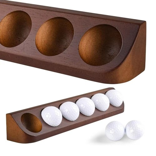 Wooden golf ball display - wooden,
