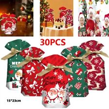 30PCS Large Christmas Sacks Party Gift Bags Drawstring Wrap Present Storage