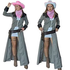 Wild West Cowgirl Ladies Fancy Dress Cowboy Womens Outfit 6 Piece Costume