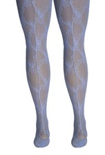 Vintage Mary Quant Seamed Tulip Lace Patterned Tights S/M, M/L White