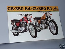 1973 Honda CB350 K4 / CL350 K4 Motorcycle Sales Brochure / Literature