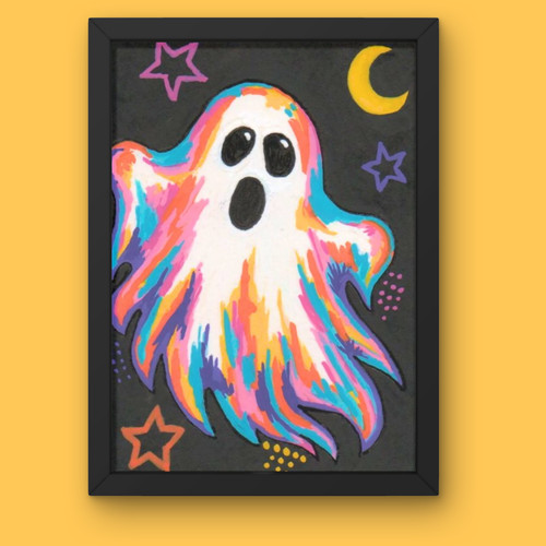 Cozy ghost spooky aceo art - |,