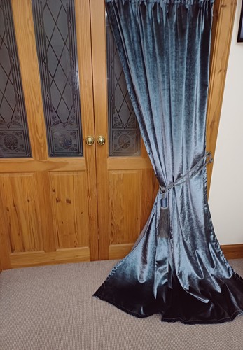 Long velvet door curtain - velvet,