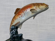 Beswick The Trout Dark Green & Brown Vintage Fish Figurine Gloss Model No. 1390