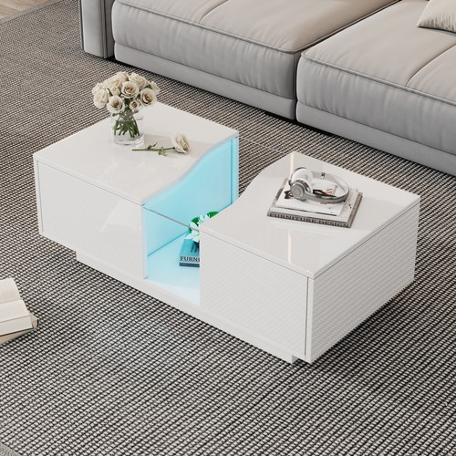 White coffee table with - table,