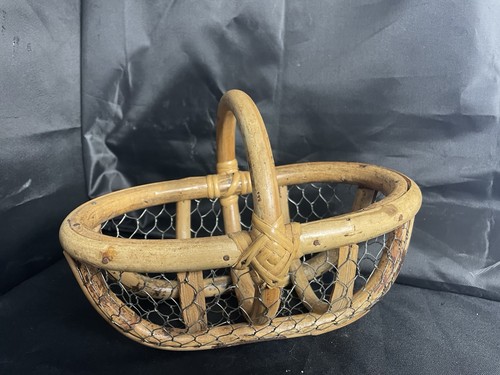 Vintage wicker egg basket - vintage,
