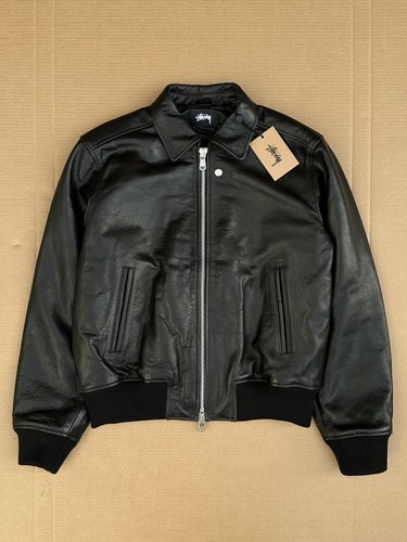 Stüssy leather flight jacket - flight,
