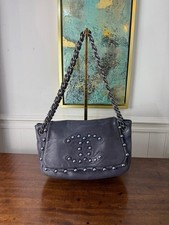 Chanel Pearl Obsession Flap Bag Navy Lambskin Gunmetal Studs 2008–09 Authentic