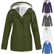 Women's Fleece Parka Hooded Jackets Ladies Winter Warm Coats Outwear Waterproof