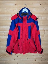 Schoffel Mens Gore Tex Ski Jacket Size 42 Red Blue Packaway Hood Snowboard